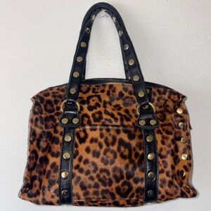 Hammitt Leapord Cheetah Print Gold Hardware Purse Satchel Handbag